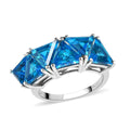 Caribbean Quartz (Triplet) Ring in Platinum Over Sterling Silver 6.40 ctw - Sticky add to cart bar