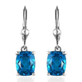 Caribbean Quartz (Triplet) Dangling Earrings in Platinum Over Sterling Silver 4.85 ctw - Sticky add to cart bar