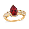Lab Created Padparadscha Sapphire and White Topaz Ring in Vermeil Yellow Gold Over Sterling Silver 6.15 ctw - Sticky add to cart bar