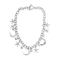 Simulated Pearl Necklace (20 Inches) in Silvertone