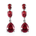 Lab Created Padparadscha Sapphire Drop Earrings in Platinum Over Sterling Silver 10.00 ctw - Sticky add to cart bar
