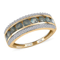 Luxoro 10K Yellow Gold Premium Narsipatnam Alexandrite and Moissanite Half Eternity Band Ring 1.50 ctw (Del. in 5-7 Days) - Sticky add to cart bar