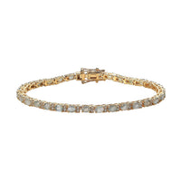 Narsipatnam Alexandrite and White Zircon Tennis Bracelet in Vermeil Yellow Gold Over Sterling Silver (6.50 In) 5.65 ctw