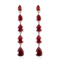 Lab Created Padparadscha Sapphire Drop Earrings in Vermeil Rose Gold Over Sterling Silver 15.65 ctw - Sticky add to cart bar