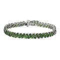 Chrome Diopside 19.30 ctw 2 Row Bracelet in Platinum Over Sterling Silver (7.25 In) - Sticky add to cart bar