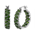 D'Joy Chrome Diopside 11.90 ctw Hoop Earrings in Platinum Over Sterling Silver - Sticky add to cart bar