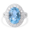 Premium Marambaia Topaz and White Zircon Halo Ring in Platinum Over Sterling Silver 10.65 ctw - Sticky add to cart bar