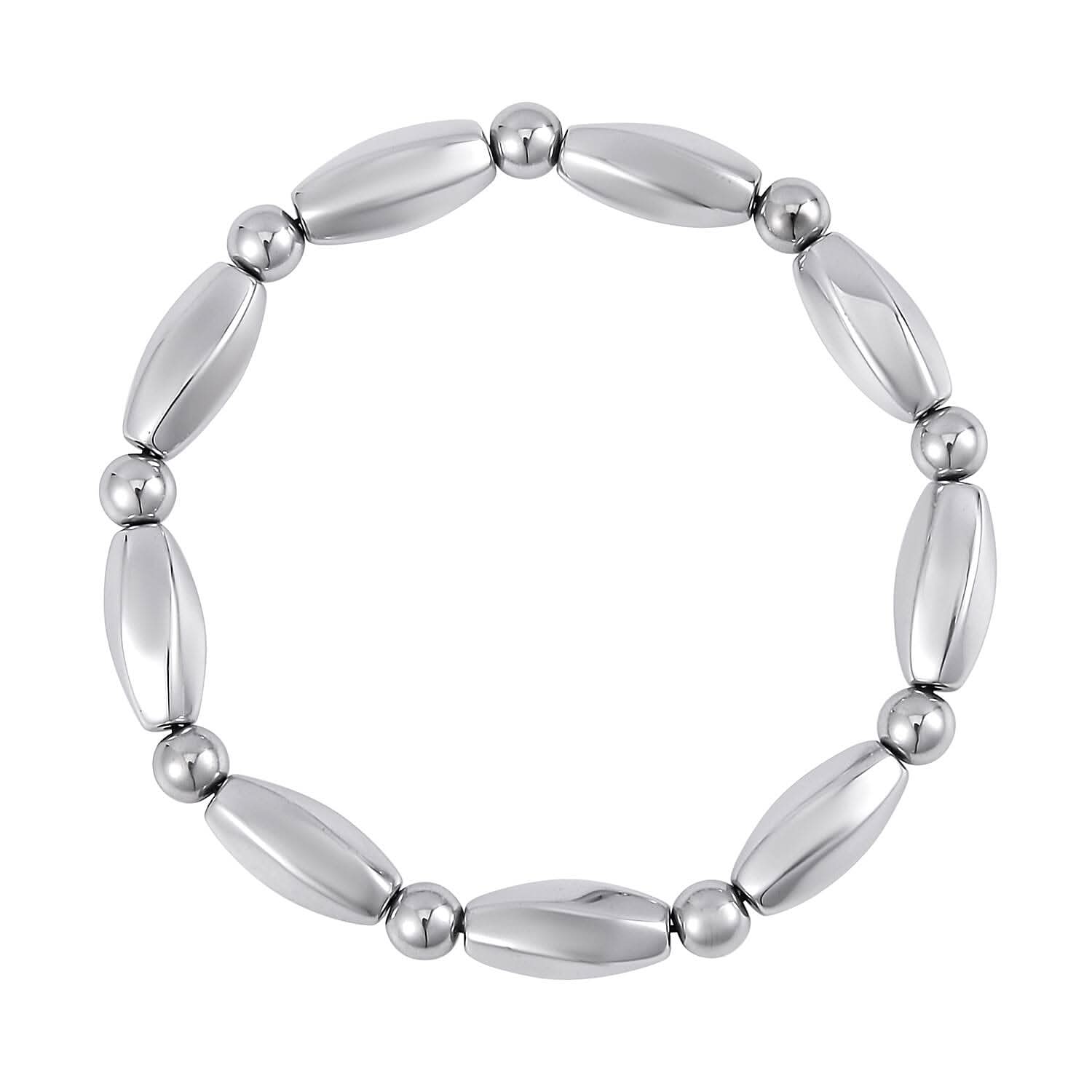 Silver Color Hematite Beaded Stretch Bracelet 137.00