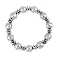 Silver Color Hematite Beaded Stretch Bracelet 293.00 ctw