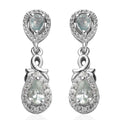 Narsipatnam Alexandrite and White Zircon Dangle Earrings in Platinum Over Sterling Silver 1.00 ctw - Sticky add to cart bar