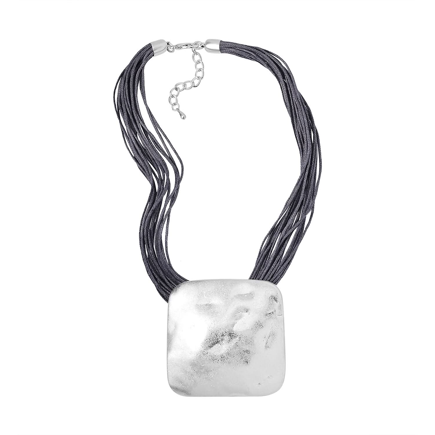 Square Shape Necklace 20-22 Inches with Multiple Strand Code in Silvertone