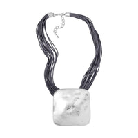 Square Shape Necklace 20-22 Inches with Multiple Strand Code in Silvertone