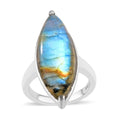 Malagasy Labradorite Solitaire Ring in Stainless Steel (Size 10.0) 14.75 ctw - Sticky add to cart bar