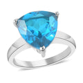 Caribbean Quartz (Triplet) Solitaire Ring in Stainless Steel 5.85 ctw - Sticky add to cart bar