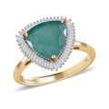 Luxoro 10K Yellow Gold Premium Grandidierite and Diamond Halo Ring 4.00 ctw - Sticky add to cart bar