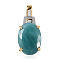 Luxoro 10K Yellow Gold Premium Grandidierite and Diamond Pendant 6.75 ctw - Sticky add to cart bar