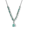 Grandidierite Drop Necklace 18 Inches in Platinum Over Sterling Silver 3.50 ctw - Sticky add to cart bar