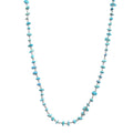 Sleeping Beauty Turquoise Beaded Necklace 20 Inches in Sterling Silver 19.25 ctw - Sticky add to cart bar