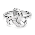 One Time Only Diamond Knot Ring in Platinum Over Sterling Silver (Size 10.0) 0.25 ctw - Sticky add to cart bar