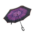 Reversible Umbrella with C Shaped Handle -Purple/Black - Sticky add to cart bar