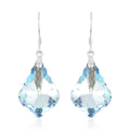 Simulated Aquamarine Dangle Earrings in Rhodium Over Sterling Silver - Sticky add to cart bar
