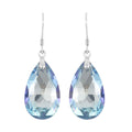 Simulated Aquamarine Earrings in Rhodium Over Sterling Silver - Sticky add to cart bar