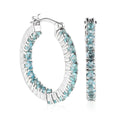 Madagascar Paraiba Apatite Hoop Earrings in Platinum Over Sterling Silver 3.10 ctw - Sticky add to cart bar