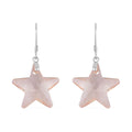 Simulated Blue Sapphire Star Earrings in Rhodium Over Sterling Silver - Sticky add to cart bar