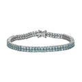 Madagascar Paraiba Apatite 2 Row Tennis Bracelet in Platinum Over Sterling Silver (8.00 In) 9.85 ctw - Sticky add to cart bar