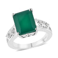 Karis Verde Onyx and White Zircon Ring in Platinum Bond (Size 10.0) 4.20 ctw - Sticky add to cart bar