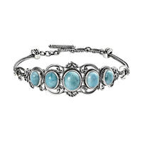 Larimar Bracelet in Sterling Silver (7.25 In) 15.60 ctw