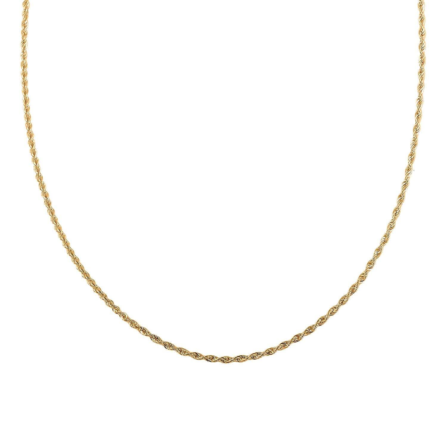 14K Yellow Gold 1.50mm Rope Chain 20 Inches 1.50 Grams