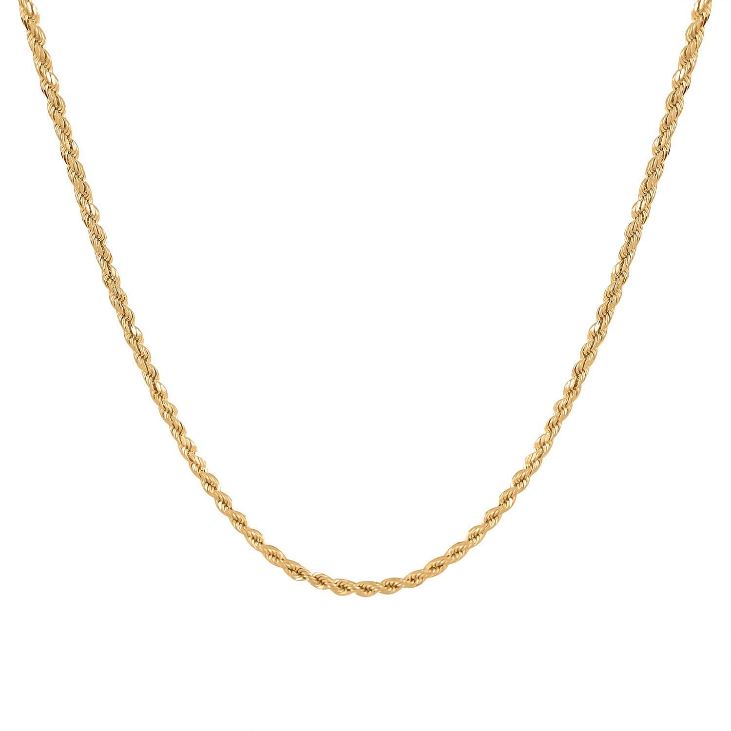10K Yellow Gold 2.5mm Rope Necklace (24 Inches) (3.8g)