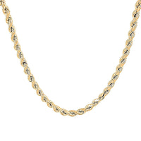 10K Yellow Gold 7mm Rope Chain Necklace 24 Inches 19.15 Grams