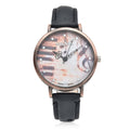STRADA Japanese Movement Piano Pattern Dial Watch in Black Ostrich Embossed Faux Leather Strap - Sticky add to cart bar