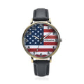 STRADA Japanese Movement US National Flag Pattern Watch with Black Faux Leather Strap - Sticky add to cart bar
