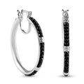 Karis Thai Black Spinel Hoop Earrings in Platinum Bond 6.00 ctw - Sticky add to cart bar
