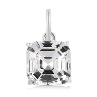 White Crystal Solitaire Pendant in Sterling Silver 4.50 ctw