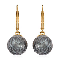 Tahitian Cultured Pearl 9-10mm Lever Back Earrings in Vermeil Yellow Gold Over Sterling Silver
