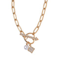 White Glass, Austrian Crystal Necklace (20 Inches) in Silvertone - Sticky add to cart bar