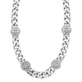 White Austrian Crystal Necklace 20 Inches in Silvertone - Sticky add to cart bar