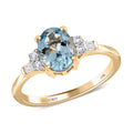 Luxoro 10K Yellow Gold Premium Santa Maria Aquamarine and G-H I3 Diamond Ring 1.25 ctw - Sticky add to cart bar