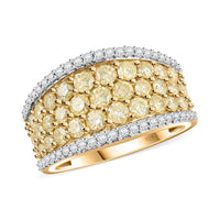 Doorbuster Deal Natural Yellow and White Diamond (I3) Ring in 14K YG Over Sterling Silver (Size 10.0) 1.50 ctw