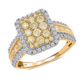 14K Yellow Gold Natural Yellow and White Diamond Ring (Size 10.0) 4.60 Grams 1.00 ctw (Del. in 15-20 Days) - Sticky add to cart bar