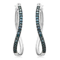 Blue Diamond Hoop Earrings in Sterling Silver 0.30 ctw - Sticky add to cart bar