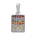 Karis Simulated Multi Color Diamond Cluster Pendant in Platinum Bond 0.85 ctw - Sticky add to cart bar