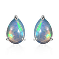Premium Ethiopian Welo Opal Solitaire Stud Drop Earrings in Platinum Over Sterling Silver 1.75 ctw - Sticky add to cart bar