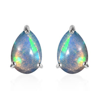 Premium Ethiopian Welo Opal Solitaire Stud Drop Earrings in Platinum Over Sterling Silver 1.75 ctw