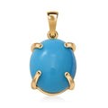 Luxoro 10K Yellow Gold Premium Sleeping Beauty Turquoise Solitaire Pendant 2.90 ctw - Sticky add to cart bar