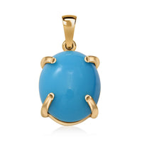 Luxoro 10K Yellow Gold Premium Sleeping Beauty Turquoise Solitaire Pendant 2.90 ctw